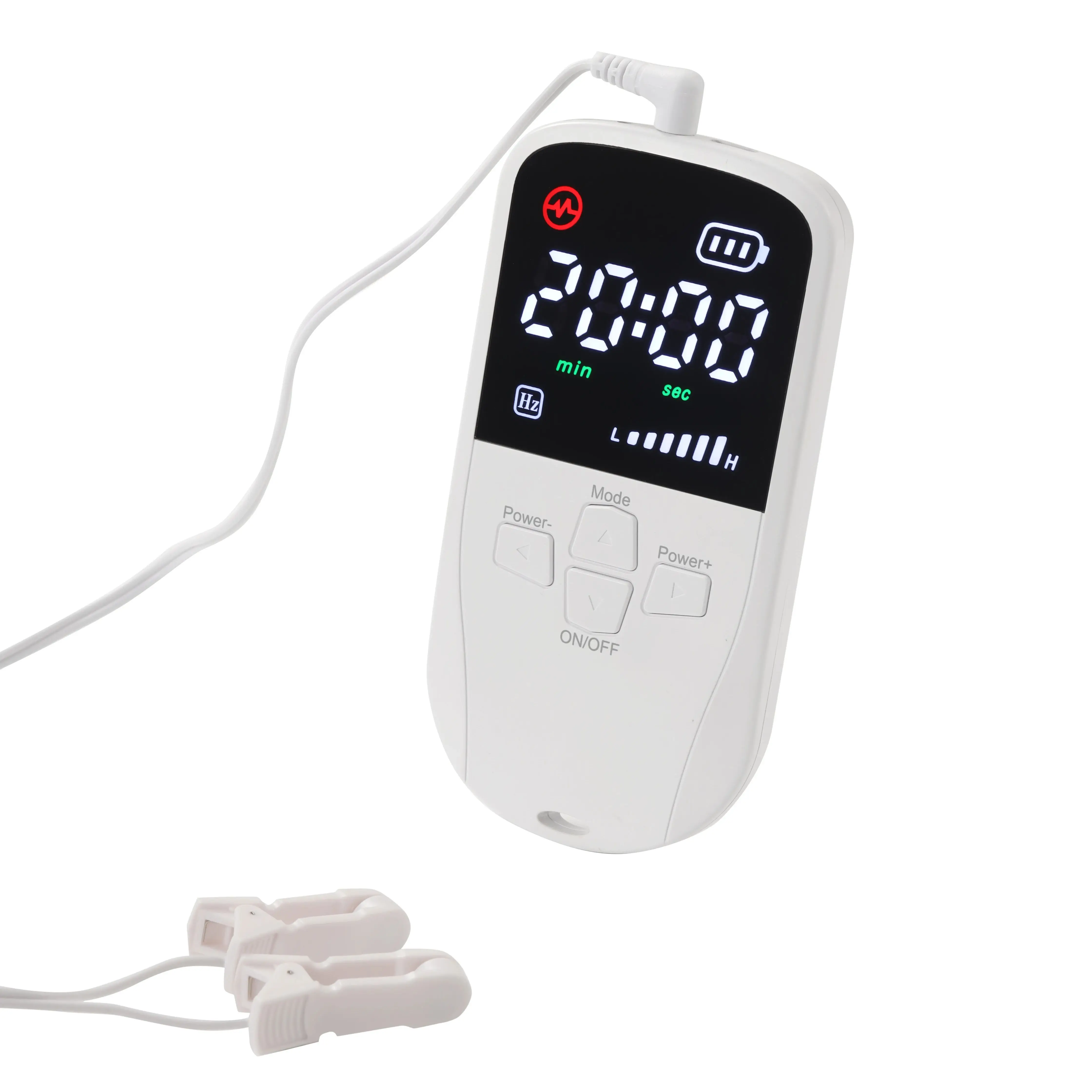 NeuroCalm CES Device with ear clips and lit display